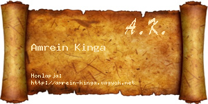 Amrein Kinga névjegykártya